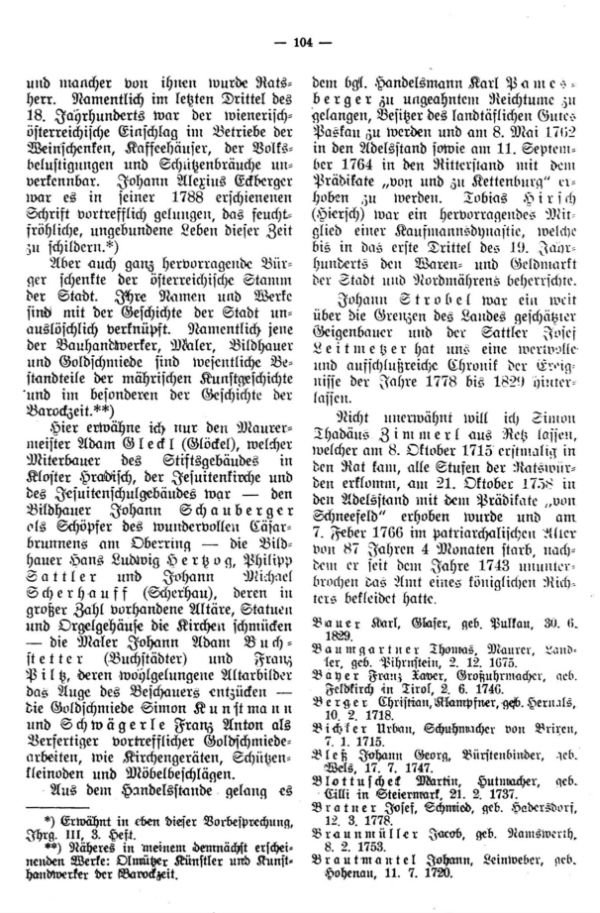 Olmützer Neubürger aus Östereich (1668-1829) - 2