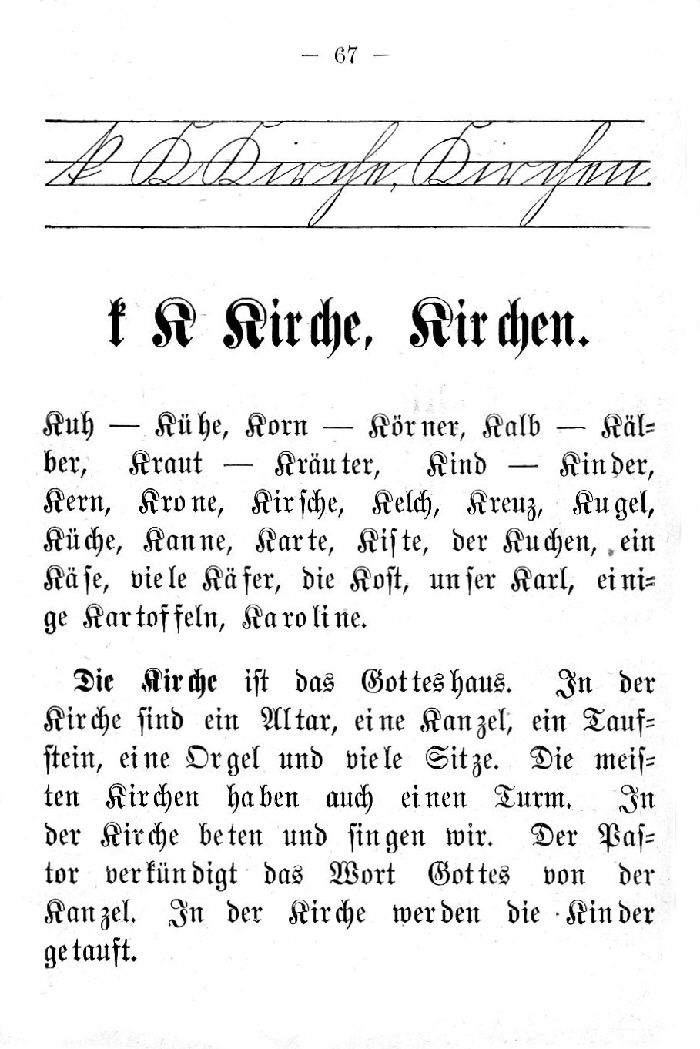 Deutsche Fibel -K (Schreibschrift /Druckschrift)