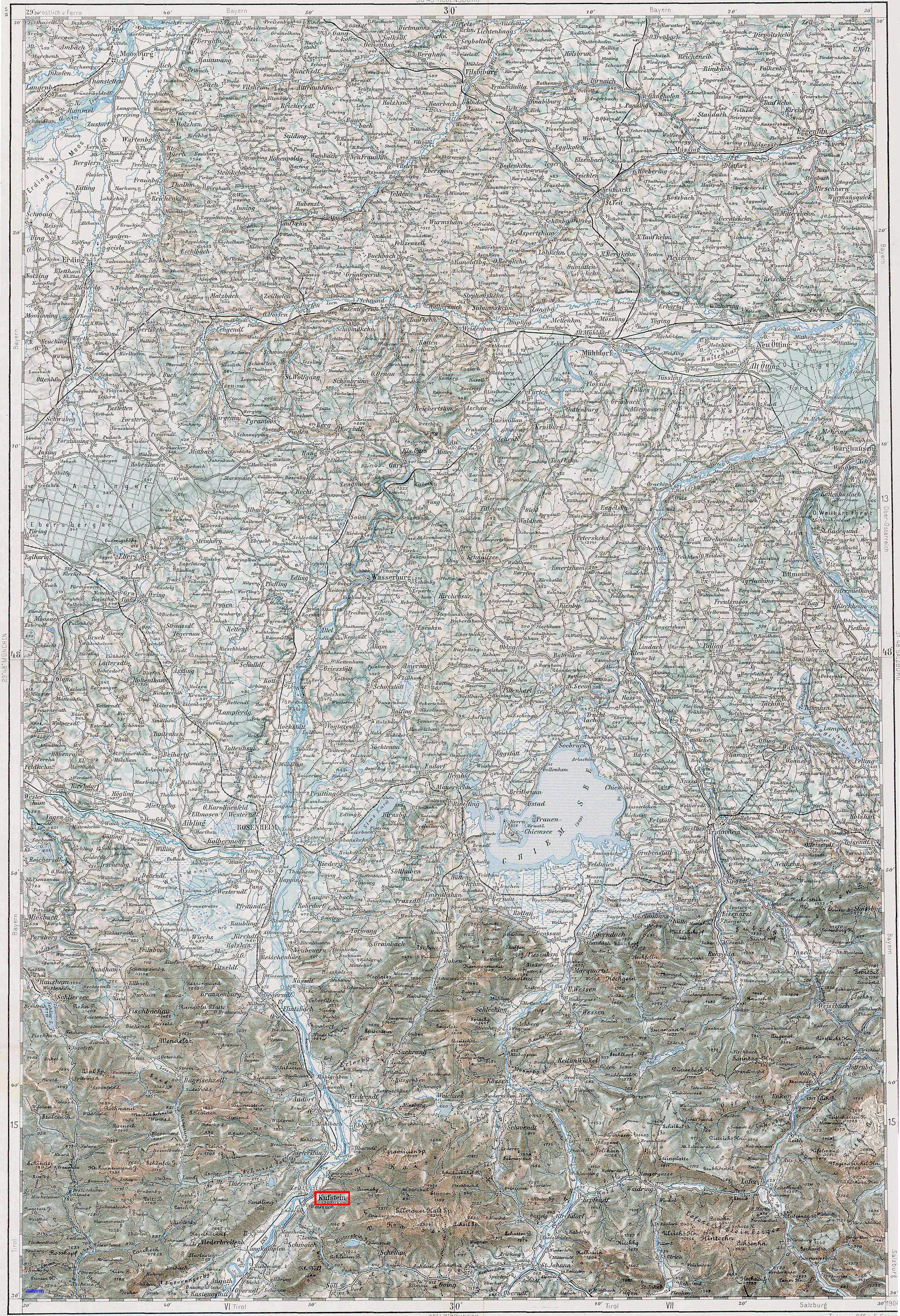 Karte Tirol/Bayern