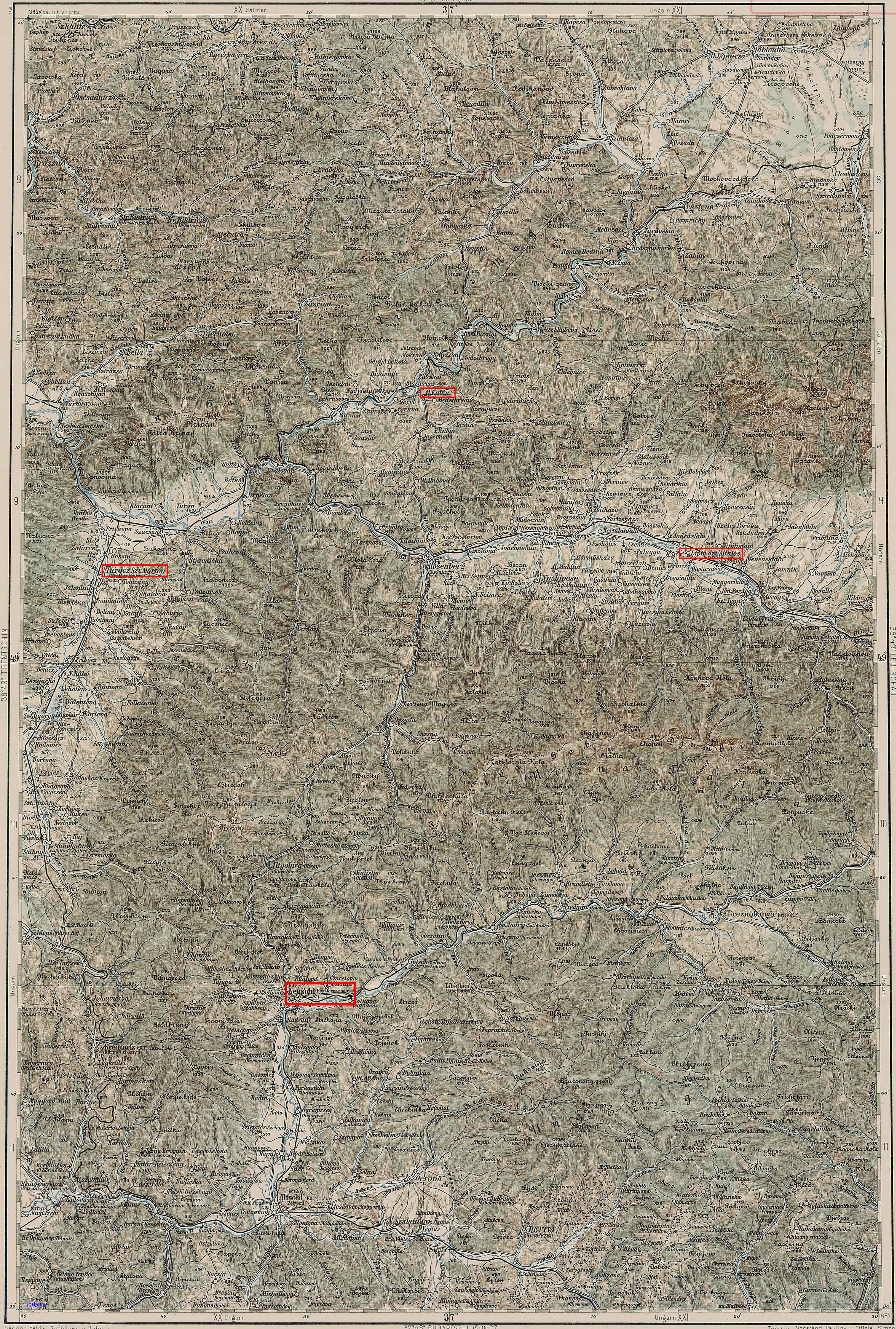 Karte Galizien/Ungarn