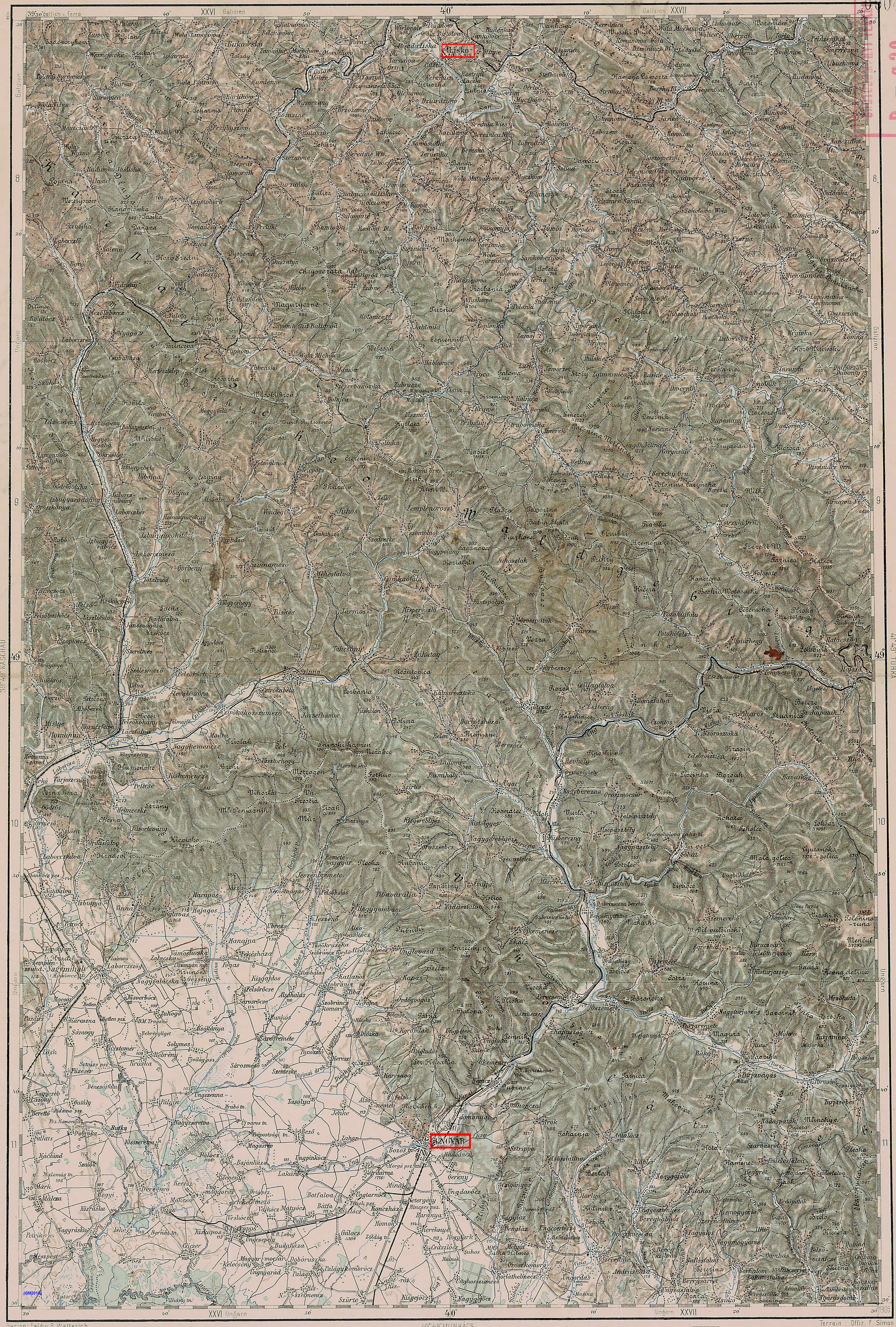 Karte Galizien/Ungarn