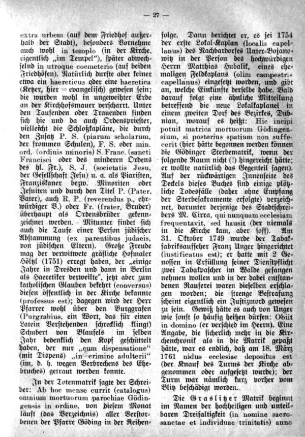 Latein in Kirchenmatriken - 3