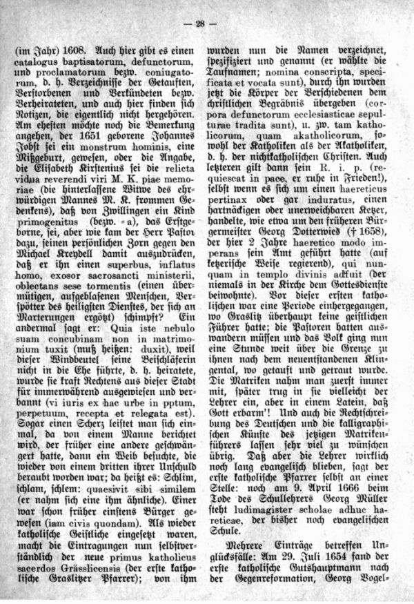 Latein in Kirchenmatriken - 4