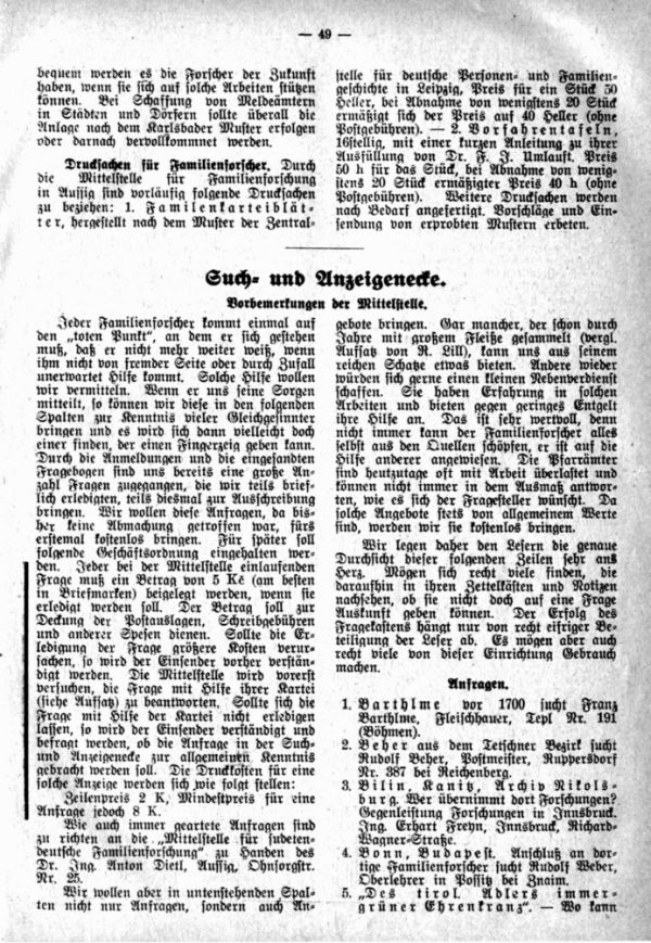 Such- und Anzeigenecke - 1