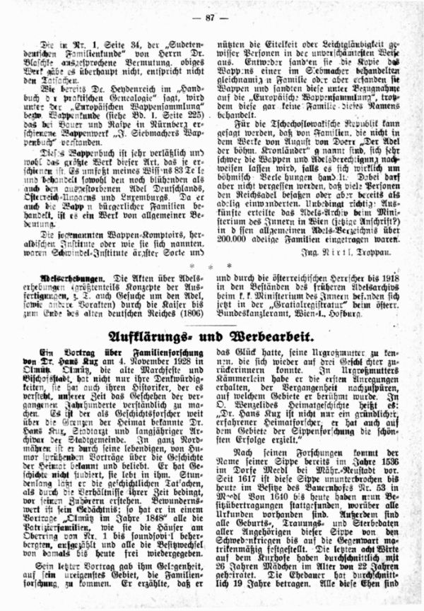 Aufklärungs- und Werbearbeit - 1
