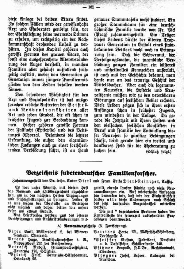 Verzeichnis sudetendeutscher Familienforscher - 1
