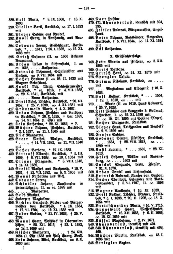Ahnentafeln bekannter Sudetendeutscher: 12. Die mütterlichen Ahnen Erwin Guido Kolbenheyers - 3