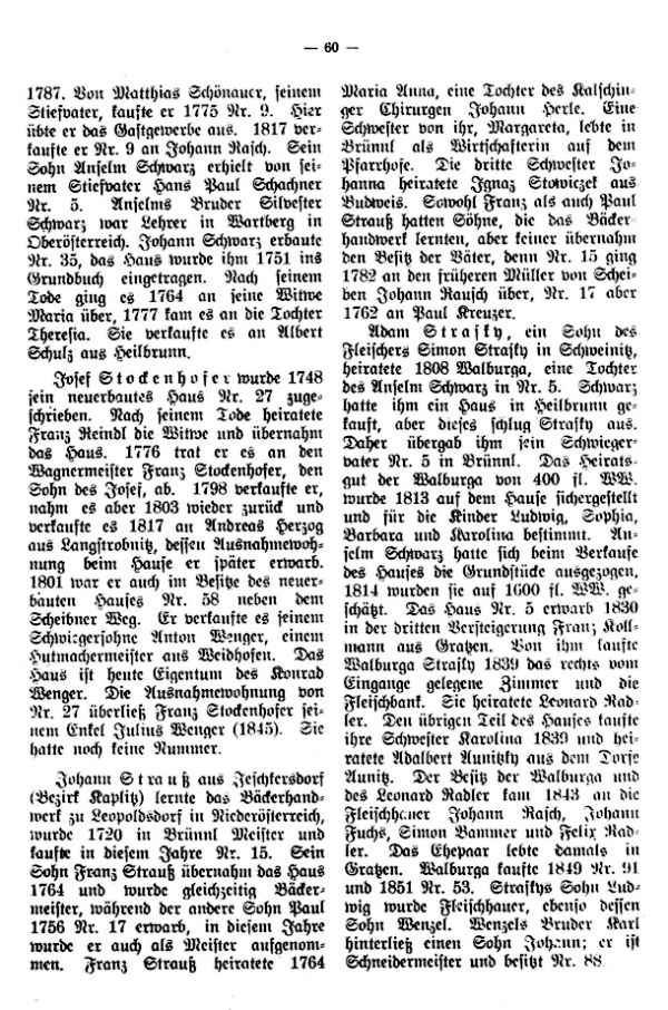 Charakteristische Namen im Markte Brünnl bei Kaplitz in Südböhmen von 1718-1850 - 4