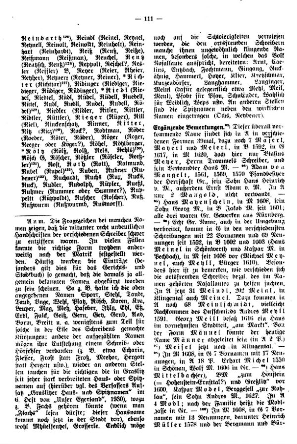 Alt-Graslitzer Familiennamen - 2