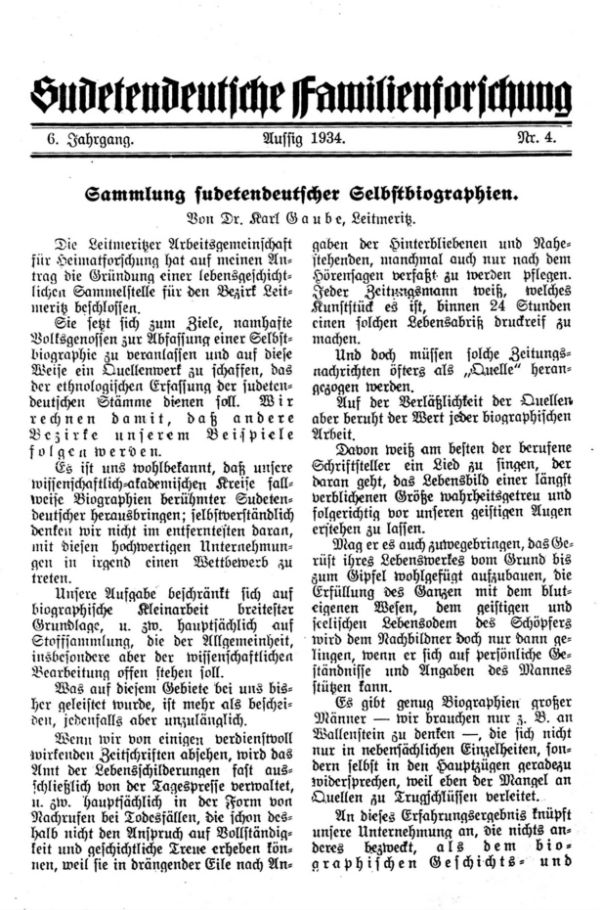 Sammlung sudetendeutscher Selbstbiographien - 1
