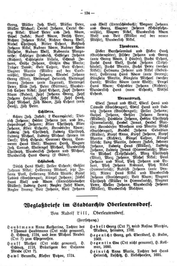 Weglaßbriefe im Stadtarchiv Oberleutensdorf - 1