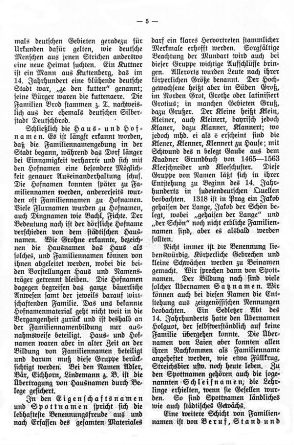 Die deutschen Familiennamen in Böhmen und Mähren - 5