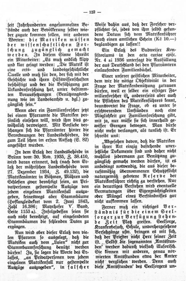 Zur Frage der Matrikenbenützung - 2