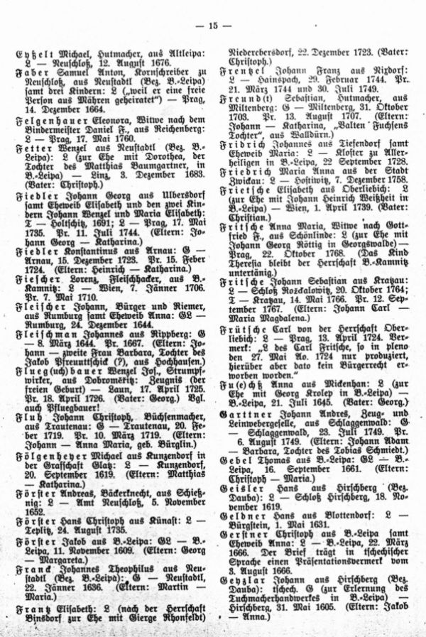 Die Geburts- und Weglaßbriefe des Böhm.-Leipaer Stadtarchives (Fortsetzung) - 2