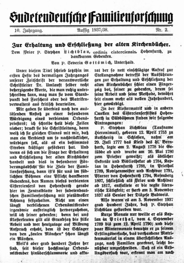 Zur Erhaltung und Erschließung der alten Kirchenbücher - 1