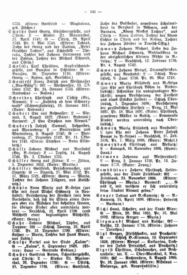 Die Geburts- und Weglaßbriefe des Böhm.-Leipaer Stadtarchives (Fortsetzung) - 3