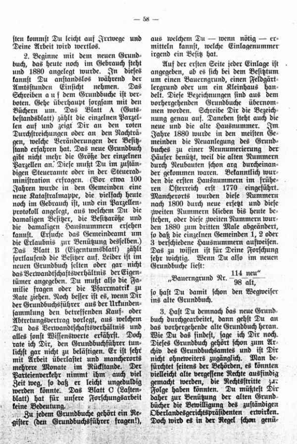Anleitung zur Durcharbeitung der Grundbücher - 2
