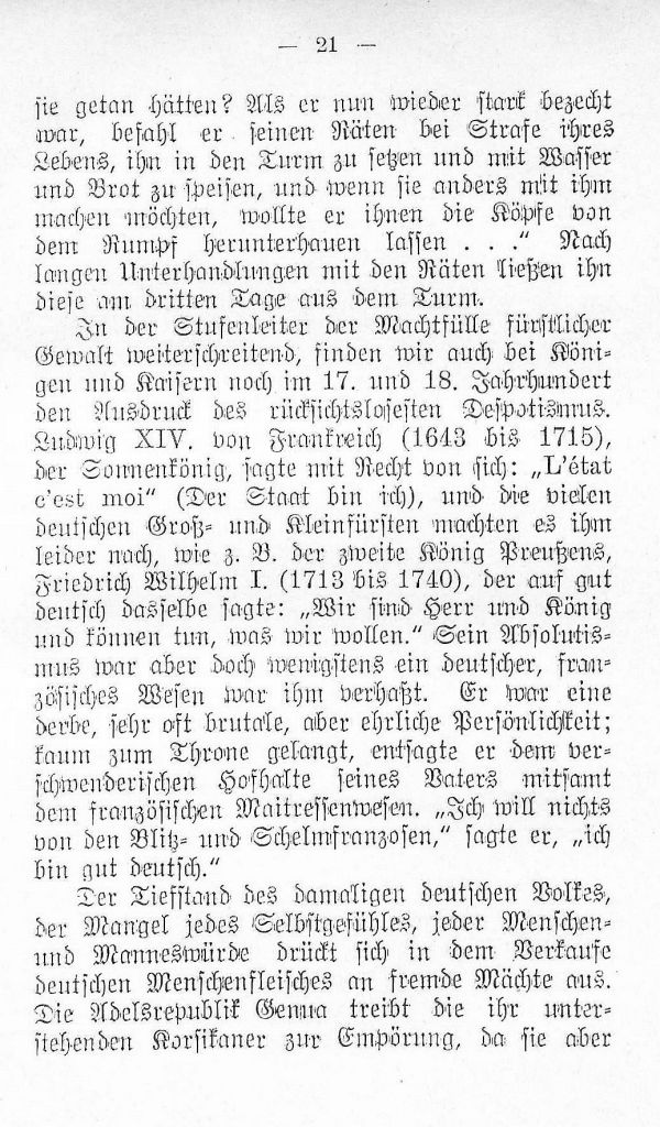 Übermut umd Mißbrauch der Gewalt von Seite der Mächtigen