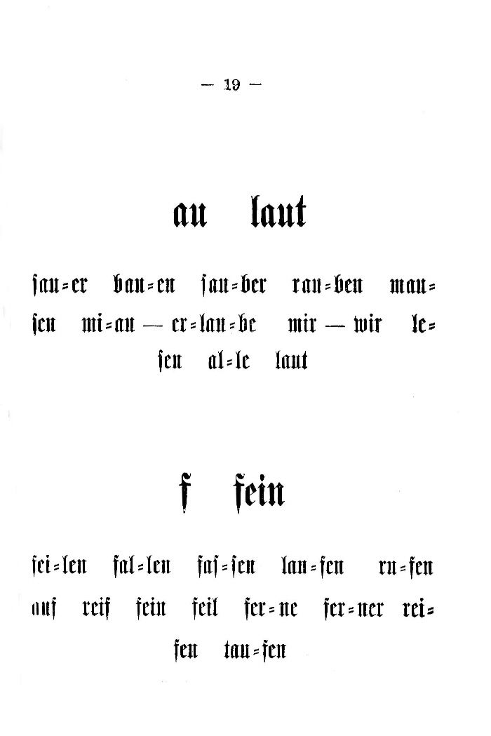 Deutsche Fibel -au / f (Druckschrift)