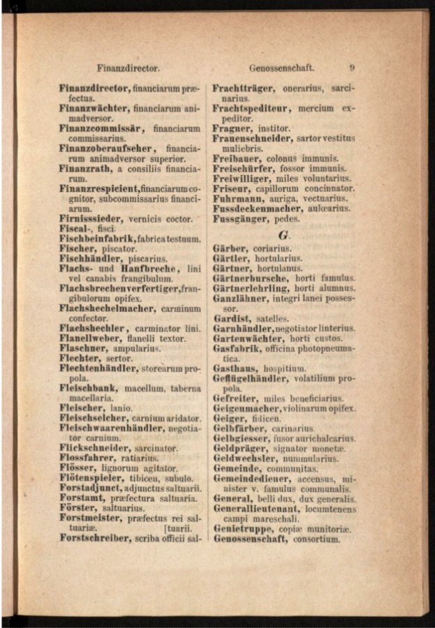 Teil 1 Deutsch - Latein / von 'Finanzdirector' bis 'Genossenschaft'